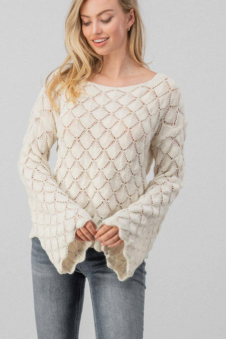 Hand Dip Dyed- Lightweight Pullover (Ivory/Mocha)