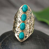 Turquoise 3 stone ring