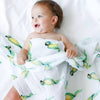 MALABAR BABY -  HANDMADE LUXURY FOR ALL - Certified Organic Cotton Muslin Wild Life Swaddles, Single