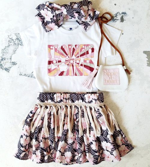 Tropical Bloom Tassel Skirt