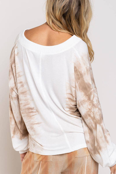 Hand Dip Dyed- Lightweight Pullover (Ivory/Mocha)